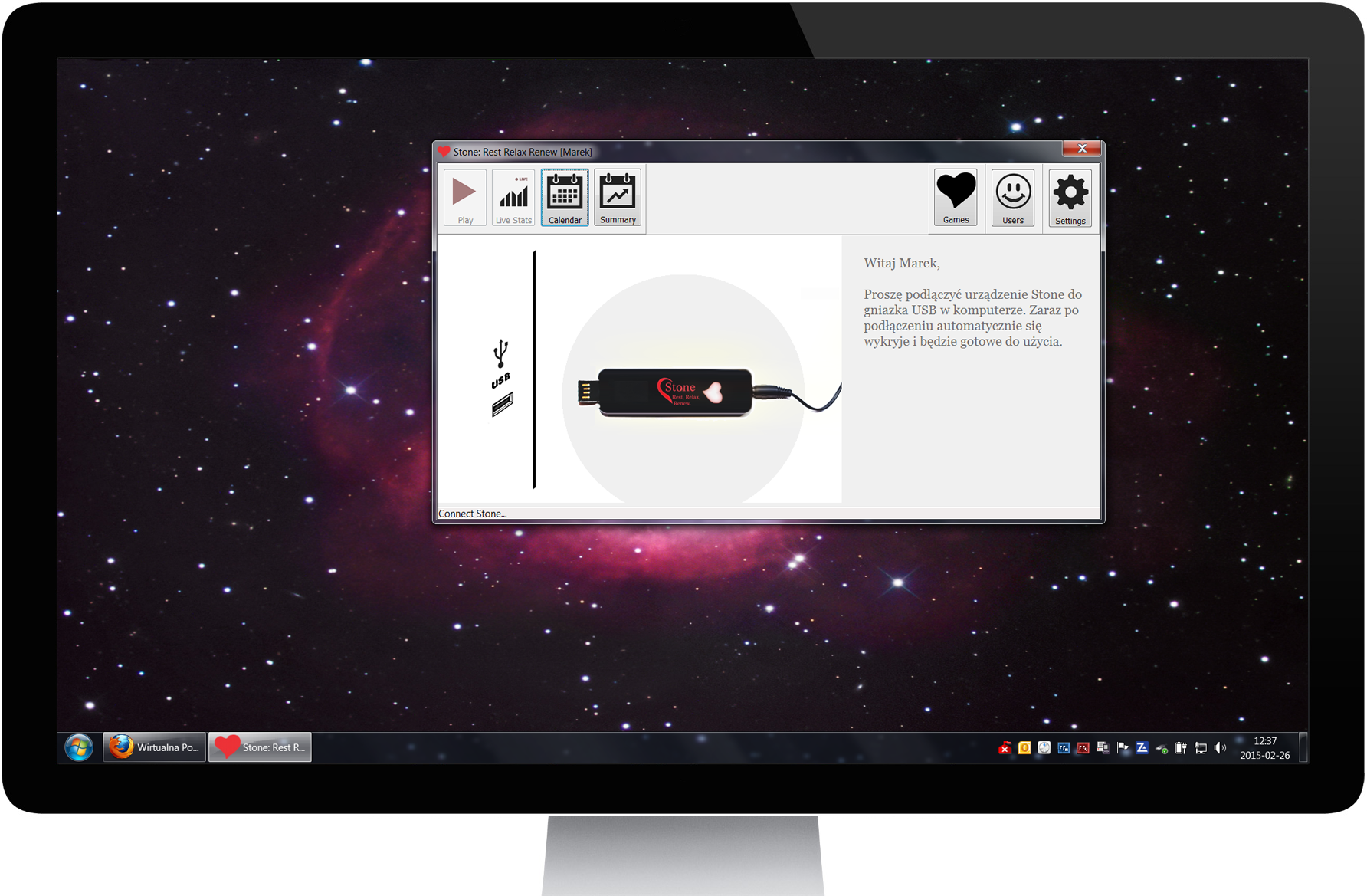 Biofeedback Stone duży ekran